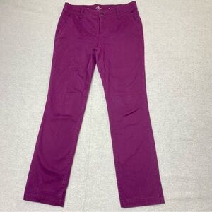 St Johns Bay Jeans Womens 4P Plum/Purple Straight Leg Mid Rise Stretch Denim